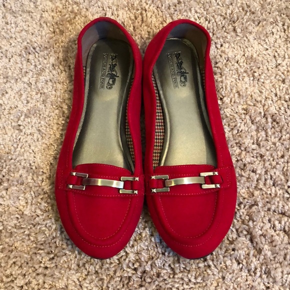 Coach and Four Shoes | Coach And Four Faux Suede Red Flats | Poshmark